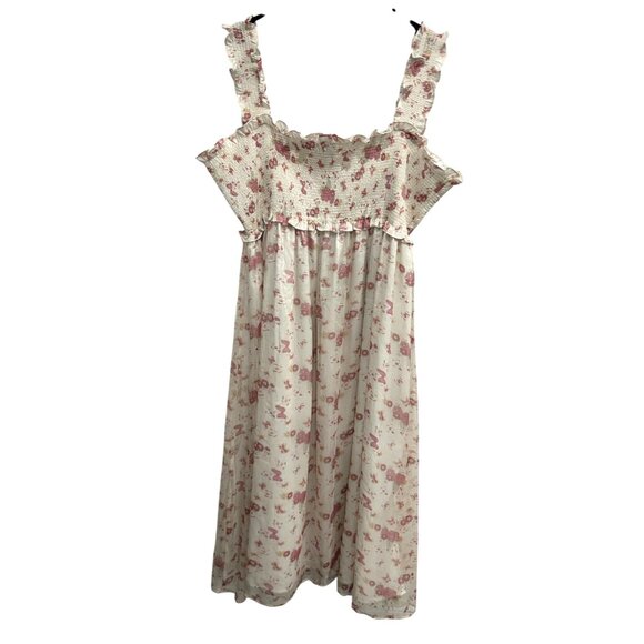Arula Altard State Floral Smocked Maxi Dress Ruffled Straps Cottagecore Feminine - Picture 2 of 10